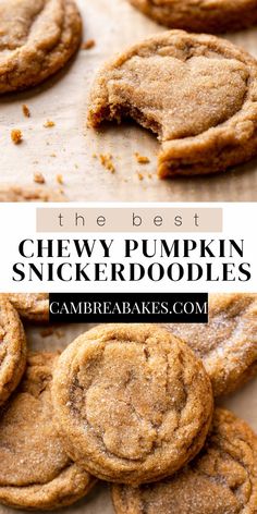 pumpkin cookies on parchment paper. Pumpkin Snickerdoodle Cookies, Fall Cookie Recipes, Fall Baking Recipes, Snickerdoodle Cookies, Pumpkin Recipes Dessert, Baking Sweets, Pumpkin Dessert, Fall Baking, Sweet Breakfast