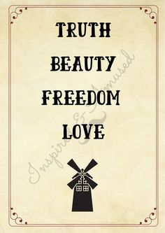 a poster with the words truth, beauty, and love