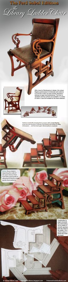 an advertisement for furniture made out of wood and paper, with instructions on how to make it