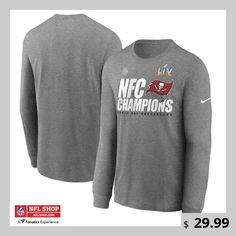 The 2020 NFL season was full of ups and downs, but one thing you could count on was your Tampa Bay Buccaneers. This year is bound to be better when you're able to start off the year celebrating your team as the 2020 NFC Champions. Add this Locker Room Trophy Collection Long Sleeve T-Shirt to your collection to let everyone know where your allegiance lies. This Nike gear features sweet commemorative graphics that will show the Tampa Bay Buccaneers your unwavering support in the Super Bowl. Kansas City Chiefs Apparel, Philadelphia Eagles Logo, Short Sleeve Jacket, Mens Green