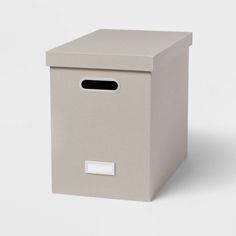 a white box with a handle on it