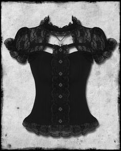 Black Lace Corset, Gothic Tops, Look Retro, Gothic Clothes, Gothic Outfits, Goth Outfits, Steampunk Fashion, Gothic Lolita, Dream Clothes