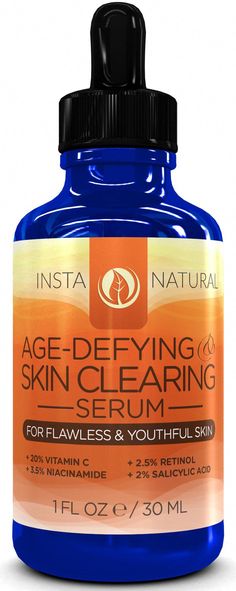 Amazon.com: InstaNatural BHA Exfoliating Face Serum, Minimizes Lines, Wrinkles, and Blemishes, with Vitamin C and Salicylic Acid, 1 Fl Oz : Beauty & Personal Care Skin Clearing, Exfoliating Face, Serum For Face, Anti Aging Oils, Beauty Vitamins, Natural Anti Aging, Face Acne, Exfoliate Face