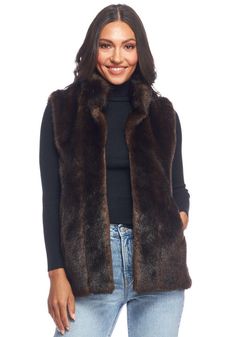 Sable Faux Fur Hook Vest Sleeveless Fur Coat With Faux Fur Trim, Sleeveless Faux Fur Coat With Fur Trim, Sleeveless Faux Fur Coat, Brown Faux Fur Trim Vest For Fall, Brown Vest With Faux Fur Trim For Fall, Sleeveless Mink Outerwear With Faux Fur Lining, Sleeveless Fur Coat With Faux Fur Lining For Fall, Sleeveless Faux Fur Coat For Fall, Sleeveless Fur Coat With Faux Fur Trim For Fall