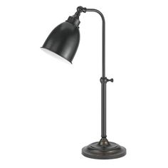 a black lamp on a white background