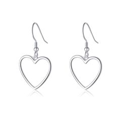 PRICES MAY VARY. MATERIAL: These heart drop earrings are made of real 925 sterling silver with S925 stamped, not only the earrings post, but the whole earrings are made of 925 sterling silver, which really makes the whole earrings nickel free, lead-free, hypoallergenic, and don't cause any allergic reaction and don’t turn your skin green. These earrings suit anyone including people who have sensitive skins. SURFACE PLATING: These earrings main material is 925 sterling silver, the surface is elec Cute Sterling Silver Earrings, Silver Heart Drop Earrings For Valentine's Day, Valentine's Day Silver Heart Drop Earrings, Silver Minimalist Heart Dangle Earrings, Silver Heart Drop Earrings For Mother's Day, Silver Minimalist Earrings For Valentine's Day, Minimalist Silver Earrings For Mother's Day, Silver Heart Charm Earrings For Mother's Day, Silver Hypoallergenic Heart Drop Earrings