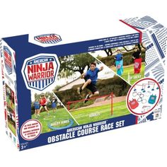 the ninja warrior obstacle course set is in its original box and ready to be played