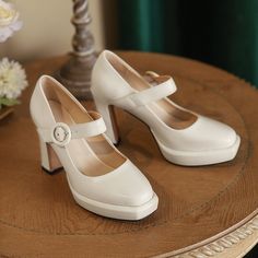 2103BLC70224 (3) Shoes 2021, Chunky Heel Pumps, Heels High, Heels Platform, Shoes Heels Pumps, Heels Pumps, Soft Natural, Thick Heels, Luxury Women