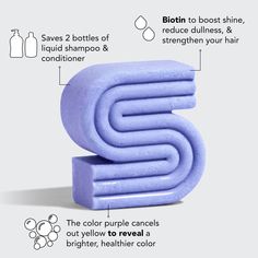 The world's first solid purple shampoo bar with Biotin! Safe for blondes, grey & white hair: color-treated, highlighted, & natural.[Why you'll love this] Neutralizes unwanted brassiness and yellow undertones. Enriched with Biotin to boost shine, reduce dullness & strengthen your hair Enjoy smoother, stronger & more vibrant blonde hair after just one use! Free of parabens, phthalates, silicones, sulfates, & artificial fragrance Reduces single-use plastic: saves two bottles of liquid shampoo/condi Castor Oil Shampoo, Healthy Colors, Purple Shampoo And Conditioner, Grey White Hair, Solid Shampoo Bar, Toning Shampoo, Nourishing Shampoo, Solid Shampoo, Conditioner Bar