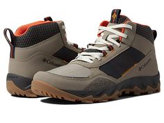 Columbia Flow Centre - Men's Shoes : Kettle/Mango : Take to the streets or trails in the light and breathable Columbia Flow Centre, a multi-terrain shoe featuring nonstop comfort and style. With responsive cushioning and traction that handles just about any terrain, there's nothing stopping you. A combination of mesh and textile upper delivering comfort and functionality for all day wear. Lace-up closure. Front and back pull tabs. Padded collar. Techlite lightweight EVA midsole for long-lasting Mesh Trail Running Shoes With Ventilation For Hiking, Breathable Nylon Sneakers For Outdoor Work, Mesh Trail Running Shoes With Ventilation For Outdoor, Mesh Trail Running Shoes With Ventilation For Outdoor Activities, Outdoor Work Nylon Sneakers With Vibram Sole, Low-top Nylon Sneakers For Outdoor Work, Casual Nylon Hiking Boots, Breathable Running Shoes For Outdoor Work, Casual Nylon Hiking Boots With Boost Midsole