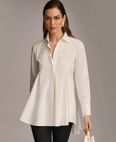 in stock Elegant Poplin Shirt For Spring, Elegant Spring Poplin Shirt, Elegant Button-up Poplin Blouse, Elegant Spring Poplin Tops, Formal Poplin Blouse For Spring, Chic Spring Poplin Shirt, Elegant Poplin Top With Spread Collar, Elegant Poplin Tops With Spread Collar, Elegant Poplin Tops For The Office