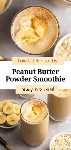 This peanut butter powder smoothie is thick, creamy, and incredibly delicious. It is the perfect quick breakfast or snack that is filling and satisfying. Plus, you only need 6 simple ingredients and 5 minutes to make this recipe! Peanut Smoothie Recipes, Recipes For Peanut Butter Powder, P2b Recipes Smoothie, Healthy Peanut Butter Smoothie, Peanut Butter Protein Shake Recipes, Protein Shake Recipes Peanut Butter, Peanut Protein Powder Recipes, Peanut Butter Power Scooters Recipe, Uses For Peanut Butter Powder