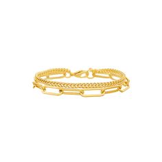 Add the perfect finishing touch to any ensemble with this Paige Harper 14k gold-plated double strand chain bracelet. Add the perfect finishing touch to any ensemble with this Paige Harper 14k gold-plated double strand chain bracelet.Click on this JEWELRY & WATCHES GUIDE to learn about fit, styles, materials and more! Paper clip chain width: 7 mm Nickel free Metal: brass Length: 7.5 in. Curb chain width: 3.5 mm Packaging: decorative card Plating: 14k gold Finish: polished Chain type: curb Size: 7 Gold Double Strand Bracelet With Double Chain, Gold Double Chain Double Strand Bracelet, Gold Double Strand Bracelet For Formal Occasions, Classic Gold Bracelets With Double Chain, Classic Gold Bracelet With Double Chain, Classic Gold Double Chain Bracelet, Link Chain Bracelet, Curb Chain, Paper Clip