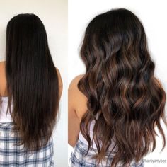 Black Hair With Chocolate Highlights, Caramel Brown Highlights, Chocolate Highlights, Highlights Caramel, Bronze Highlights, Hair Tint, Hair Color Caramel, Hair Adviser, Hair Color Streaks