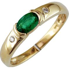 Royal 14K Yellow Gold Emerald & Diamond Ring - Timeless Elegance Rings Opal, Diamond Birthstone, Emerald Diamond Ring, Engagement Rings Opal, Yellow Gold Jewelry, Perfect Harmony, Royal Jewelry, Emerald Stone, Center Stage