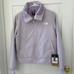 The North Face Jacket The North Face Purple Long Sleeve Outerwear, Lavender Outerwear With Pockets For Spring, The North Face Purple Outerwear For Fall, Fitted Lavender Outerwear For Winter, Grey North Face Jacket, Green Rain Jacket, Parka Jacket Women's, Black North Face Jacket, Pink North Face