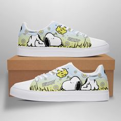 Snoopy Shoes, Happy Snoopy, Shoe Ideas, The Peanuts, Custom Sneakers, Painted Shoes, Custom Shoes, Skate Shoes, Tennis Shoes