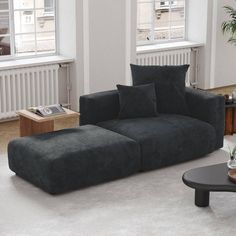 a living room with two couches and a coffee table