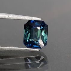 Sapphire teal blue, bluish green, bi-color, emerald cut, VVS 6x5 mm 1 ct, Australia | Eden Garden Jewelry™ Eden Garden, Unconventional Wedding, Special Ring, Loose Stones, Bluish Green, Custom Ring, Large Gift, Ring Setting, Jewelry Business