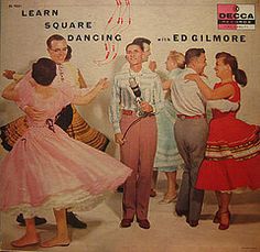 an advertisement for the ed gilmore songbook, learn square dancing with four people