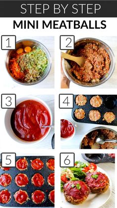 step by step instructions to make mini meatballs