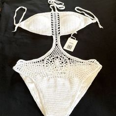 Nwt Cupshe White Crochet One-Piece Swimwear, Sz M, White, 35” Cotton, 65% Polyester, Ties Behind The Neck & Back, Machine Wash Cold - Gentle Wash, Measuring Approximately 17” Across Bust Area, 13.25” Across Waist (Bottoms), 22.5” Top To Bottom, Comes From A Smoke & Pet Free Home, Fast Shipping!!#086 White Fitted Crochet Top For Vacation, White Stretch Crochet Top For Beach, White Stretch Crochet Top For The Beach, White Hollow Out Crochet Top For Vacation, White Fitted Crochet Top For The Beach, White Halter Neck One Piece For The Beach, White Halter Neck One Piece For Summer, White Halter Neck Bodysuit For Vacation, Fitted White Crochet Top For Beach Season