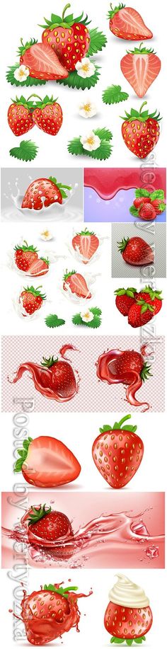 some strawberries are falling into the water