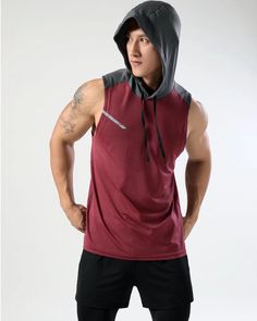 Product Description     Item Type: Sports & Fitness Tank Top  Gender: Men  Material: Polyester, Spandex  Sleeve: Sleeveless  Collar: Hooded  Hooded: Yes  Closure: Pullover  Design: Casual  Features: Breathable, Quick Dry  Application: Gym, Workout, Exercise, Fitness, Bodybuilding, Outdoor, Sports, Running     Load More Images                         VIVINCH 5-POINT HAPPINESS CHECKLIST    FREE shipping provided and it’s not a fake promise. Secured payments via PayPal® Money Back Guarantee Support Athleisure Hooded Sports Vest, Hooded Athleisure Vest For Sports, Hooded Sports Vest, Sportswear Hoodie For Running And Sports Season, Casual Hooded Tank Top For Sports, Sporty Hooded Vest For Outdoor Activities, Sleeveless Athleisure Activewear For Outdoor Activities, Sporty Stretch Hooded Vest, Moisture-wicking Sleeveless Vest For Outdoor Activities