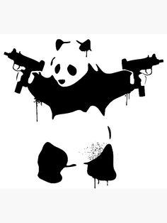 Stencil Art Ideas Design, Drawings Of Pandas, Stencil Art Ideas, Panda Stencil, Stencil Street Art, Cool Panda, Panda Tattoo, Bad Drawings, Panda Drawing