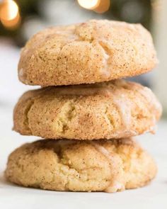 three cookies stacked on top of each other