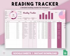 the reading tracker for everyone to use is shown in pink and white with text reading tracker