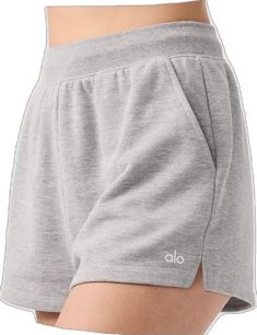 Comfortable Cotton Alo Yoga Bottoms, Comfortable Cotton Bottoms By Alo Yoga, Comfortable Alo Yoga Cotton Bottoms, Sporty Cotton Bottoms By Alo Yoga, Alo Yoga Cotton Activewear For Loungewear, Alo Yoga Cotton Activewear Relaxed Fit, Alo Yoga Relaxed Fit Cotton Activewear, Comfortable Everyday Shorts With Ribbed Waistband, Comfortable Shorts With Ribbed Waistband For Everyday