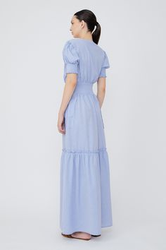 Made from cotton, this Liam dress has en effortlessly glamorous silhouette with a elasticized waistband to accentuate your frame. Because of its unique tied died print, this will became your seasons favorite. Wear in Malva or Blue. Details & Care 100% cotton Maxi dress V-neckline Wide elastic waistband Short sleeves with wide elastic band Machine wash cold, do not bleach, tumble dry low, low iron Size & Fit Fits true to size, take your normal size Designed to be worn loose Model is 5’10’’ (1.75 Cotton Maxi Dress, Low Low, Cotton Maxi, Maxi Dress Cotton, Low Iron, Striped Dress, Elastic Band, Blue Stripes, Bleach