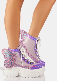 Fairy Glitter, Japanese Style Clothing, Rave Shoes, Koi Footwear, Dolls Kill Shoes, Kawaii Shoes, Heart Clothes, Girl Accessories, Girly Shoes