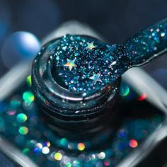 Starry-Eyed – Holo Taco Holo Taco Nail Polish, Mooncat Nail Polish, Holo Taco Nail Art, Dark Teal Nails, Teal Party, Sparkle Nail Polish, Heather Rose, Horror Nails, Teal Eyes