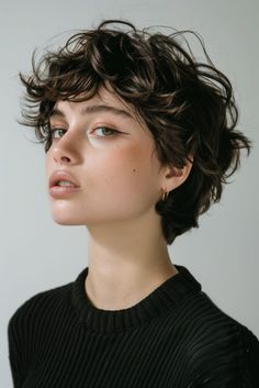 Wavy Pixie Haircut, Focus Mode, Wavy Pixie Cut, Wavy Pixie, Power Bi, Short Wavy Hair, Short Wavy