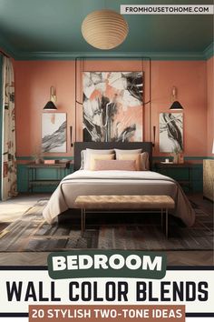 bedroom wall color blends: 20 stylish two-tone ideas