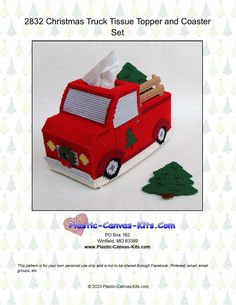 a red truck with a christmas tree on the front and bottom is featured in this brochure