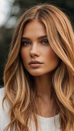 Is Blonde Hair Inspiration Your Next Fall Look Cowboy Copper Blonde Highlights, Brown Copper And Blonde Hair, Soft Copper Blonde Hair, Copper With Highlights, Highlights For Fall, Copper Streaks, Messy Ponytail Hairstyles