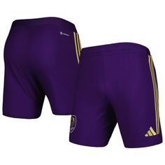 Whether you're honing your skills or hanging around the house, these spirited adidas shorts are just what you need to stay comfortable. These stylish bottoms feature embroidered team graphics and an authentic design to get you looking like a proper Orlando City SC fan. Plus, the AEROREADY fabric wicks away moisture, which helps keep you cool and dry while you cheer Orlando City SC to victory. Elastic waistband Machine wash, tumble dry low Inseam on size M measures approx. 6.75'' Sewn-on stripes Adidas Logo Shorts For Sports Events, Adidas Shorts For Sports Events, Adidas Logo Sports Shorts, Adidas Athleisure Shorts For Sports Events, Adidas Training Shorts With Built-in Shorts, Adidas Shorts With Built-in Shorts For Sports, Orlando City Sc, Adidas Purple, Orlando City