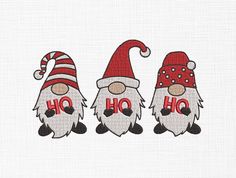 Christmas Gnomes Embroidery Design Ho ho ho Gnome Embroidery Design Christmas Embroidery Design Machine Embroidery 5 Sizes Digital Download (8 Inches , 6 Inches, 5 Inches,4 Inches,3 Inches) Formats Included: **EMB, DST, BRO, STX, EXP, HUS, JEF, PES, PEC, VP3, SEW, XXX** **If you need a different format or size, please send me a message(convo) or email with many thanks  This is a machine embroidery design digital pattern/file to be used with your embroidery machine. This is a digital download of the image listed here. Furthermore, this is not a patch. It is a digital file. You must have an embroidery machine to work with these files. The files are made to be easily used by minimizing thread changes and jump stitch trimming. However, please let me know if you have any problems with the downl Gnome Embroidery, Christmas Embroidery Designs, Ornament Ideas, Christmas Gnomes, Image List, Design Christmas, Christmas Embroidery