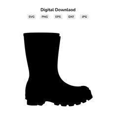 a black and white silhouette of a boot