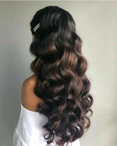 Curls For Long Hair, Prom Hairstyles For Long Hair, Wedding Hair Inspiration, Bridal Hairstyles, Hair Braids, Long Wavy Hair, Prom Hairstyles, Summer Weddings