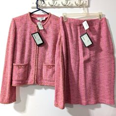 Nwt St John Collection Pink Tweed Suit Size 8 Elle Woods Legally Blonde Vibes Chanel Vibes Classic Vintage Jacket & Skirt Set Only Serious Offers Of $800 & Up Can Be Considered ... Real Deal! Like An Item But Not The Price? Send Me An Offer Buy With Confidence, I Am A 5 Star Seller, Poshmark Level Ii Ambassador With Many Happy Customers All Items Are From My Personal Closet, New With Tags Or Like New & Well Cared For Look For Closet Clear Out Days Bundle 2 Or More Items For Best Deals And Discou Elegant Pink Winter Sets, Pink Fitted Tweed Jacket For Formal Occasions, Fitted Pink Tweed Jacket For Formal Occasions, Elegant Pink Fall Sets, Pink Fitted Tweed Jacket For Spring, Spring Pink Fitted Tweed Jacket, Pink Tweed Office Jacket, Pink Tweed Jacket For Office, Pink Tweed Jacket For Spring Office Wear