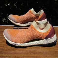 I Am Selling A Pair Of Women's Size 8 Stella Mccartney X Adidas Pure Ultra Boost Sneakers Shoes Cp8886. They Are Pre-Owned. They Are A Women's Us Size 8. The Shoes Have A Peach And Cream Color Way With Burgundy Accents. The Shoes Have Some Black/Blue Marks On The Midsoles, Which You Can See In The Pictures. I Tried To Take A Magic Eraser To It But Had No Luck Removing It. The Shoes Do Not Have Insoles. The Outsoles Of The Shoes Are In Good Condition (In The Pictures They Have A Little Water On Them From Me Cleaning The Shoes). They Are Model Cp8886. Stating This Again: These Shoes Do Not Have Insoles. The Shoes You Will Receive Will Not Have Insoles. Adidas Pure Boost Women, Peach And Cream, Stella Mccartney Shoes, Magic Eraser, Adidas By Stella Mccartney, Stella Mccartney Adidas, Ultra Boost, Sneakers Shoes, Blue Cream