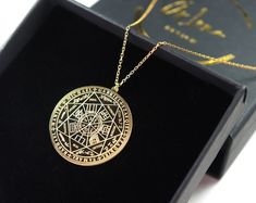 7 Archangels Sigil Necklace Archangel Pendant Angel Seal Jewelry Talisman Gold Silver Amulet Coin Medellin - Etsy UK 7 Archangels, King Solomon Seals, Seven Archangels, Solomons Seal, Glass Coating, Luxury Necklace, Circle Pendant, Gold Pendant, Charm Necklace