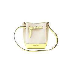 Style: Michael Kors Emilia Small Canvas Snake Print Bucket Messenger Handbag (Buttercup). Material: Canvas Patent Leather. Features: Inner Slip Pocket Smooth Leather Lining Adjustable/Detachable Crossbody Strap Magnetic Snap Closure. Measures: 25.4cm W X 25.4cm H X 15.24cm D. Material: Nbsp. Luxury Yellow Bucket Bag With Removable Pouch, Luxury Yellow Bucket Bag For Shopping, Yellow Michael Kors Travel Bag, Luxury Yellow Rectangular Bucket Bag, Yellow Bucket Bag With Detachable Handle, Luxury Yellow Bucket Bag For Daily Use, Luxury Yellow Bucket Bag For Travel, Spring Yellow Bucket Bag With Adjustable Strap, Yellow Bucket Bag With Adjustable Strap