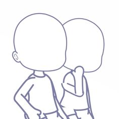 a drawing of two people standing next to each other