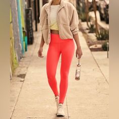 These Ultra-Flattering Leggings Transition To Brunch, Bikram And Beyond. The Fit: High-Rise Waist; 7/8 Crop The Feel: Ultra-Soft; Holds-You-In Waist The Features: Ribbed Knit Design; Spf 30 Uv Protection Why We Them: They're A Wear-Everyday, Tried-And-True Fave Fp Movement A Destination For The Life Well-Lived, Free People Movement Offers Performance-Ready Activewear, Practice-Perfect Styles And Beyond-The-Gym Staples. We Believe In The Power Of Community, In Supporting And Lifting Each Other Up Casual Pink Moisture-wicking Leggings, Casual Pink Leggings For Gym, Casual Pink Gym Leggings, Pink Sportswear Pants For Spring, Spring Sportswear Pink Pants, Tight Moisture-wicking Pink Bottoms, Pink Tight Moisture-wicking Bottoms, Casual Pink Gym Tights, Pink Moisture-wicking Tight Bottoms