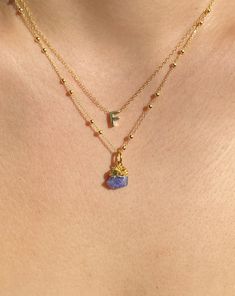 Looking for a meaningful and delicate necklace stack that you can wear close to your heart? Why not wear your birthstone or your partner's birthstone alongside the initials of your baby or fur baby. Select the letter that holds significance for you. Details: Your set will be packed in our beautiful jewellery gift box, perfect for gifting. Birthstone necklace: 1 x raw stalactite Tanzanite Birthstone on our 45cm Lea chain. Alphabet necklace: 1 x Alphabet necklace on our 42cm (adjustable to 45cm) P X Alphabet, Alphabet Charms, Necklace Stack, Alphabet Necklace, Tanzanite Necklace, Crystals Jewelry, Collection Of Poems, Jewellery Gift, Custom Jewelry Design